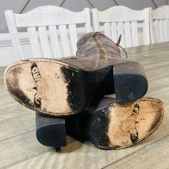 Freebird BY STEVEN BROCK GREY SUEDE BOOTS Women's Size 7 - Picture 7 of 9